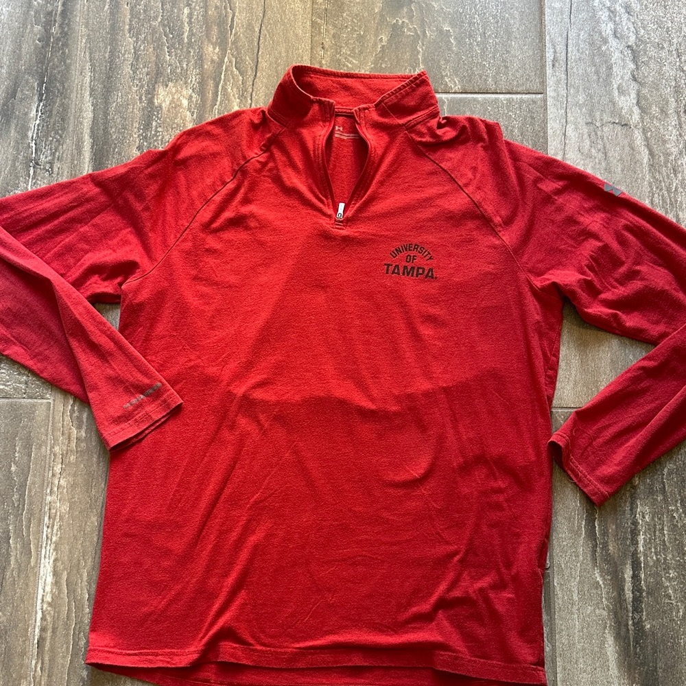 Under Armour Red Charged Cotton quarter zip